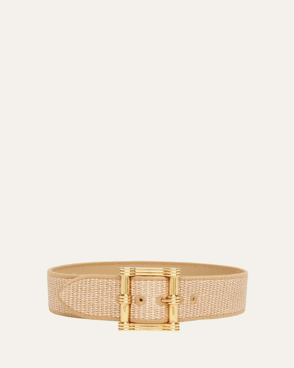 Raffia Embroidered Belt